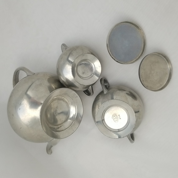 Art Deco Insico Pewter Tea Set - Picture 4 of 16